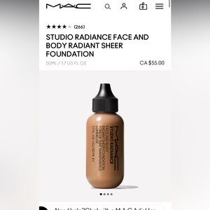Mac Studio Radiance Face and Body Foundation